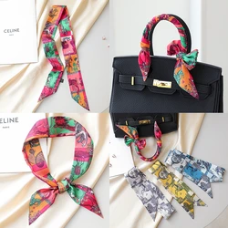 Petit foulard décoratif en sergé pour femme, sac d'emballage, poignée, ruban, bandeau à cheveux, chevalier, cheval, style polyvalent, printemps, nouveau