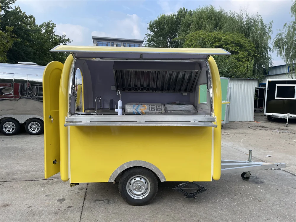 

Fast Food Cart Concession Coffee Snack Kiosk Customize Fully Equipments Pizza Ice Cream Food Truck Trailer With Wheels