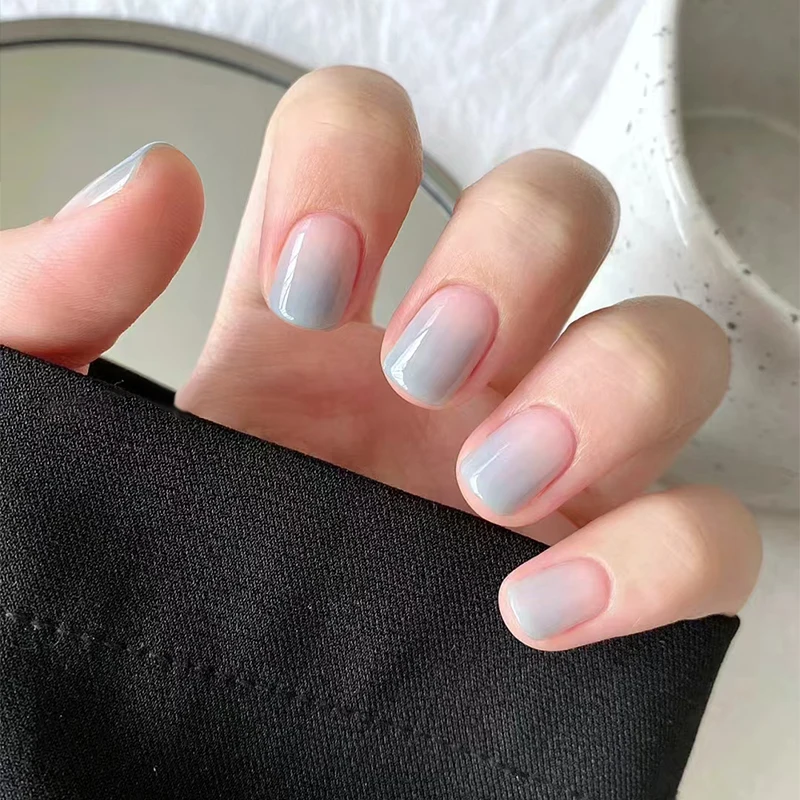 Halb gehärtete Gel Nagel Aufkleber einfarbige Nagel halb gebackene Abziehbilder UV volle Lampe Paste Tipps brauchen Frauen Nailnstickers16 Farben neu