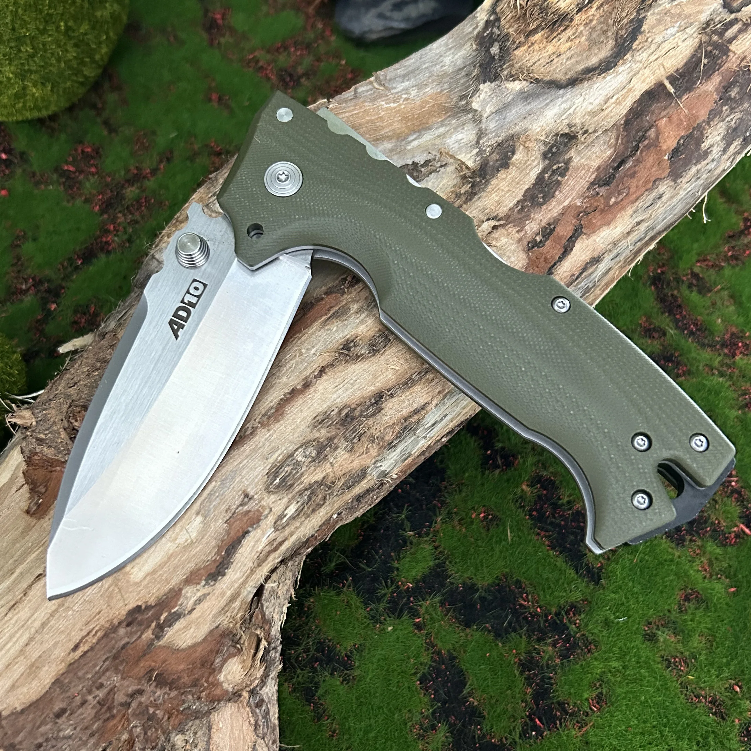 NEW COLD AD10 Outdoor Men\'s Folding Knife S35VN steel G10 Handle Multifunctional High Hardness EDC Hunting Self-defense Knife