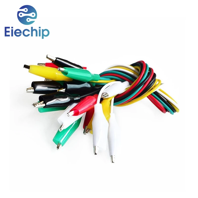 10pcs Alligator Clips Electrical DIY Test Leads Alligator Double-ended Crocodile Clips 46CM 5 Colors Mini Test Clips Test Cable