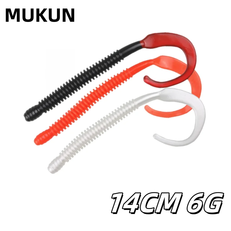 MUKUN 5 шт., 14 см, 6 г, длинный хвост, рыба, силиконовая мягкая приманка, джиг-воблеры, приманки из искусственной резины, приманки для окуня, свимбейт, рыболовные снасти