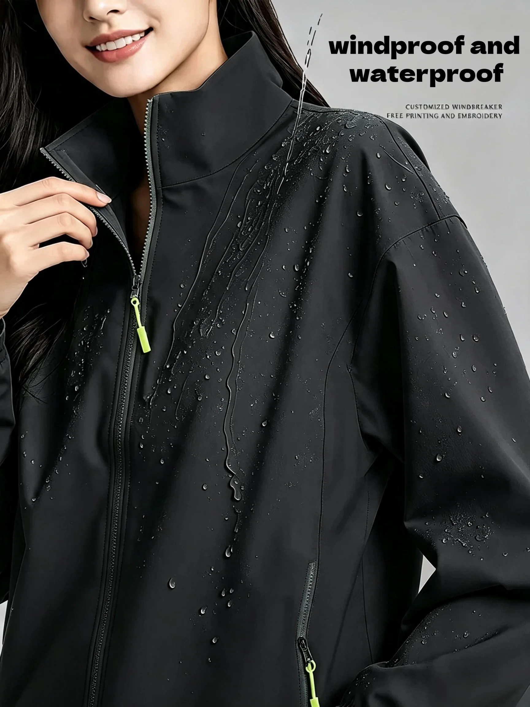 2026new high-end brand men's women's long sleeve zipper jacket autumn fashion exquisite Embroidery waterproof wear-resistant top