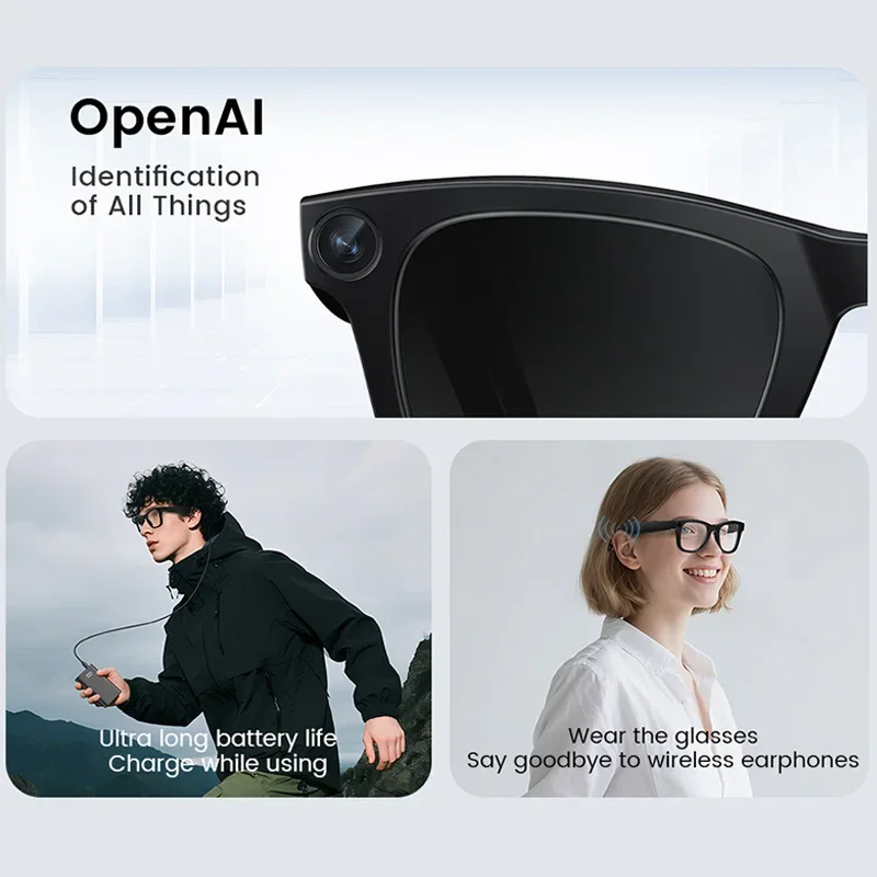 2025 جديد واي فاي نقل النظارات الذكية المضادة للاهتزاز 1080P HD تسجيل الفيديو 32GB الذاكرة آل صوت الاتصال اللاسلكي النظارات الذكية