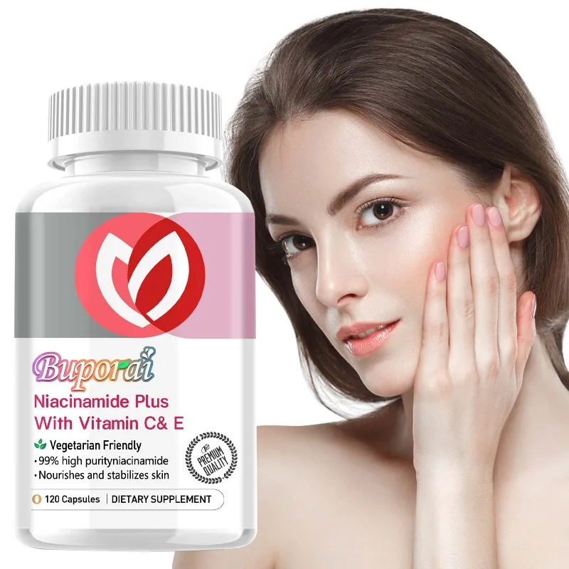 

Niacinamide with Vitamins C & E - Anti-aging,Helps with Skin Cell Health,Smooth Skin, Wrinkle Reduction,Boosts Immunity, Non-GMO