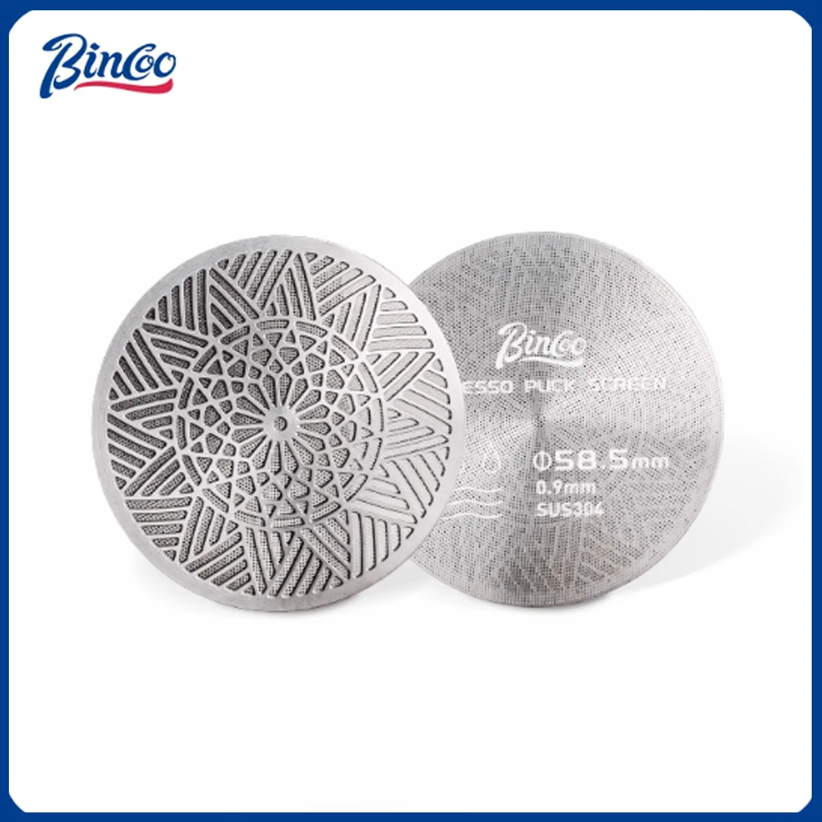 Bincoo Professional Sintered Coffee Shower Screen - Kaleidoscope Design for Uniform Water Distribution in Espresso Machines Tool