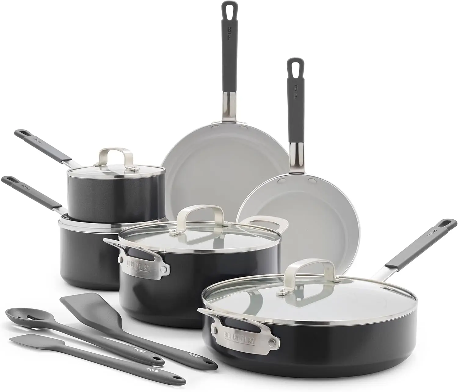 

13 Piece Nonstick Cookware Pots and Pans Set, PFAS-Free Diamond Ceramic, Induction Suitable, Easy Clean Dishwasher & Oven Safe,