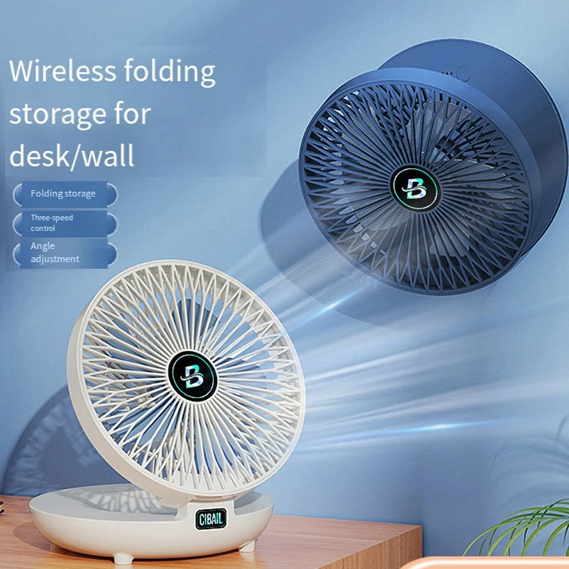 Household Dual-Use Kitchen Fan,3 Speed Foldable Desk Wall Mount Fan, 90° Adjustable Portable Fan For Bedroom&Kitchen