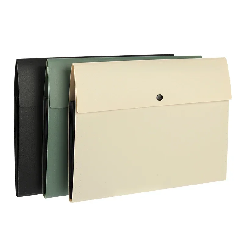 Picture 6: Recently Popular A4 Horizontal Folder Multi-layer Student Storage Bag 5 Layers Test Paper  Press Button Large Capacity