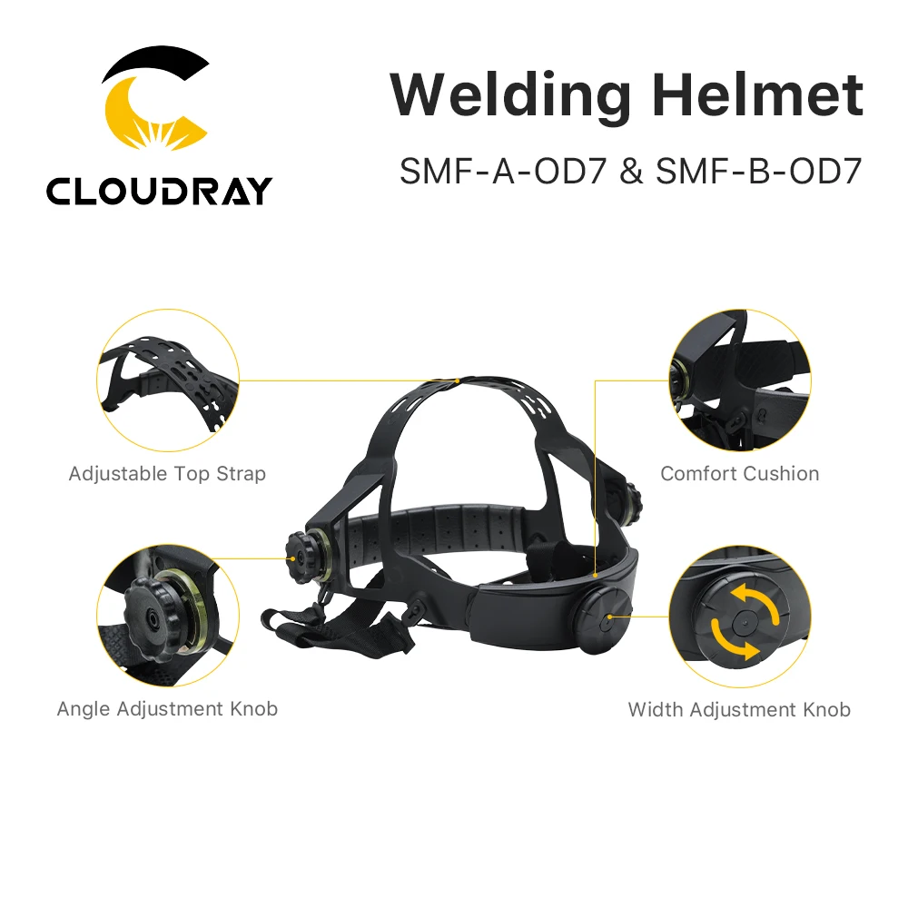 Casco de soldadura de seguridad láser Cloudray 190-450nm y 900-1800nm OD7 + láser UV YAG de fibra para máquina cortadora de soldadura láser