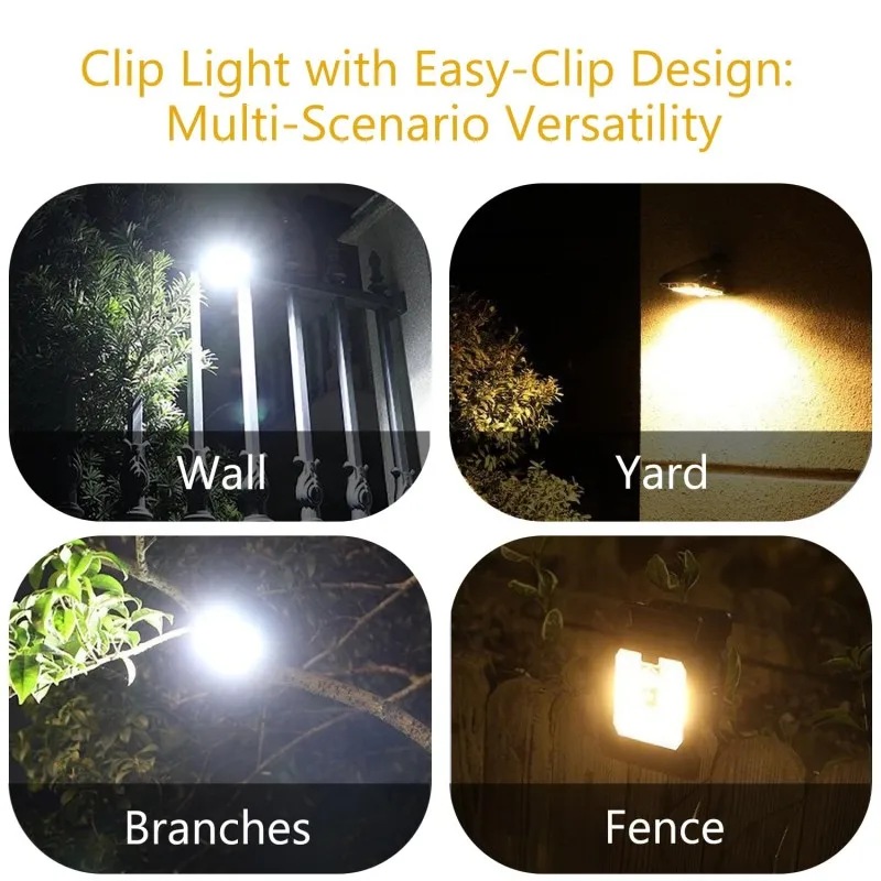 Outdoor LED Solar Clip Light Portable Waterproof Body Sensor Lamp Courtyard Garden Lamp Flashlight Home Camping Wall Lights image 4