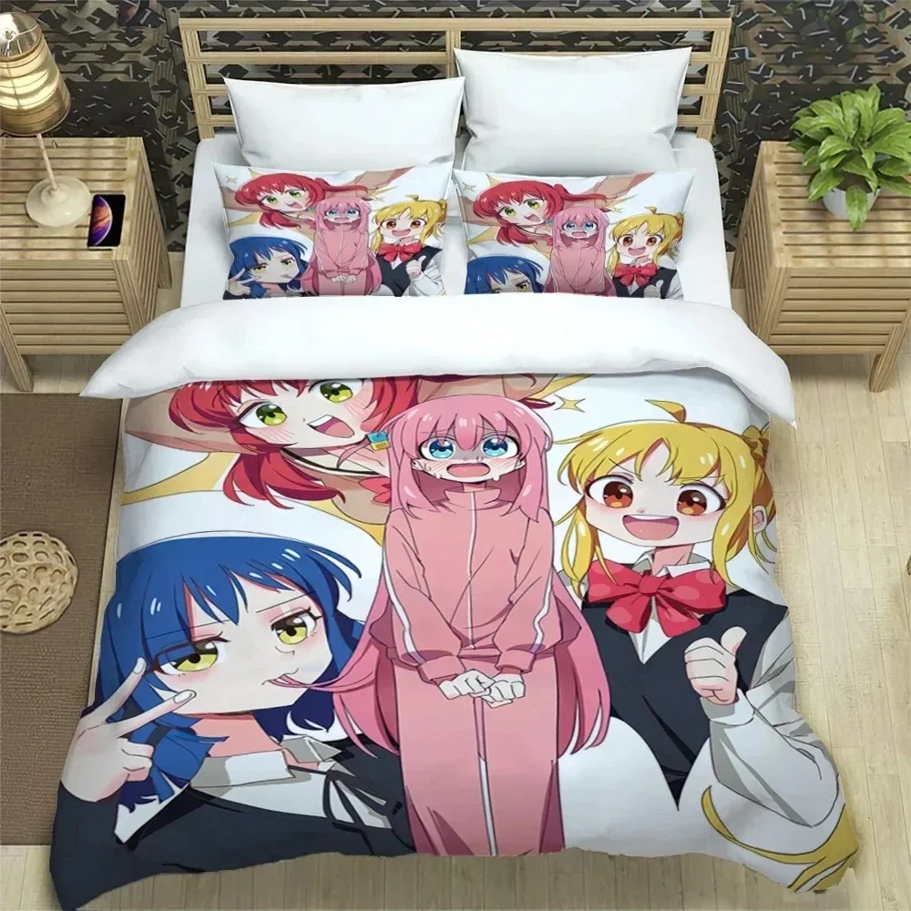 

Anime Bocchi the Rock Kessoku Band Bedding Set Duvet Cover Bed Set Quilt Cover Pillowcase Comforter king Queen Size Boys Adult