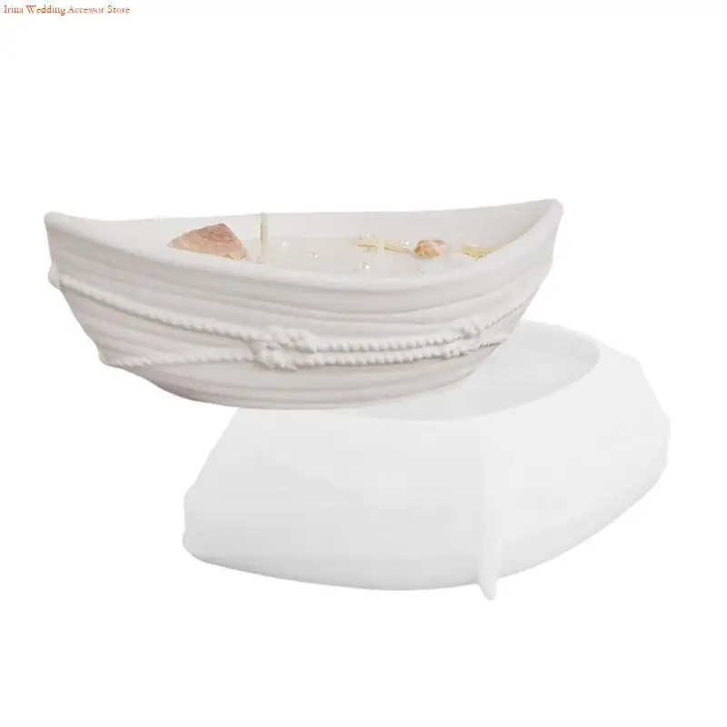 Molde silicona artesanal multifuncional G92D, moldes para cuencos almacenamiento en forma canoas para hacer portavelas