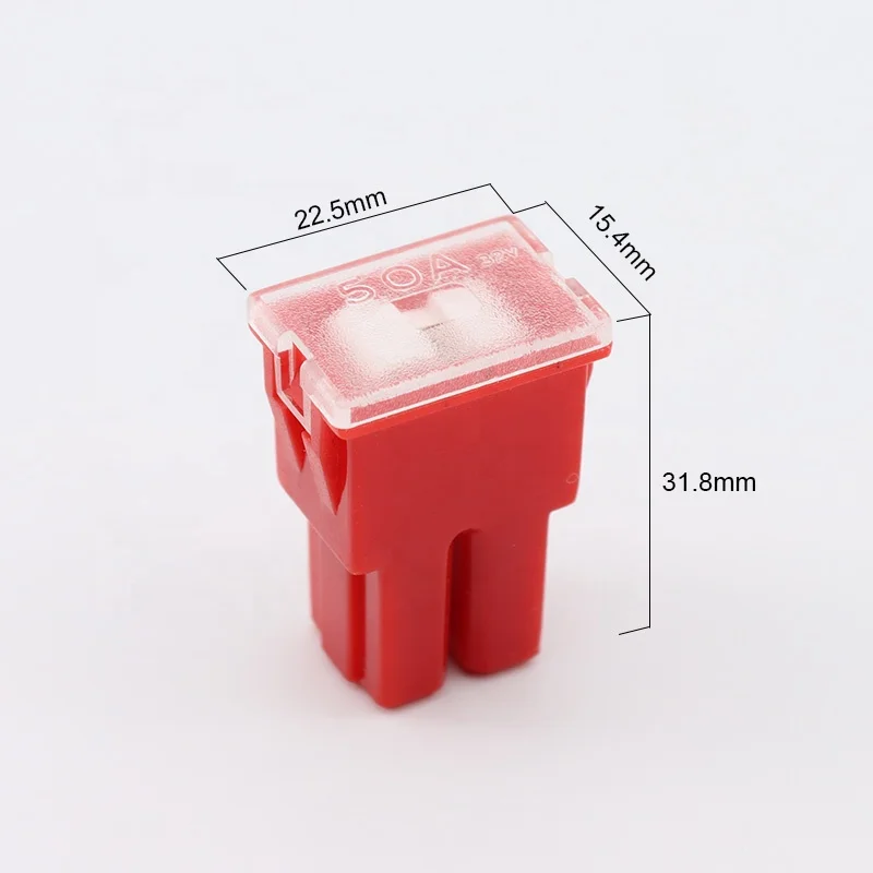 Auto Fuse Holder PAL Cartridge 20A-100A Female Male Slow Blow Square Automotive Fuse for Vehicles Plastic 10kA