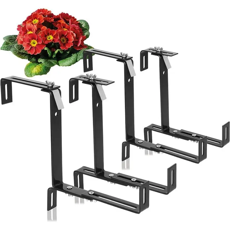 AB41-Flower Box Holder Railing Bracket Flower Pot Mount Hardware