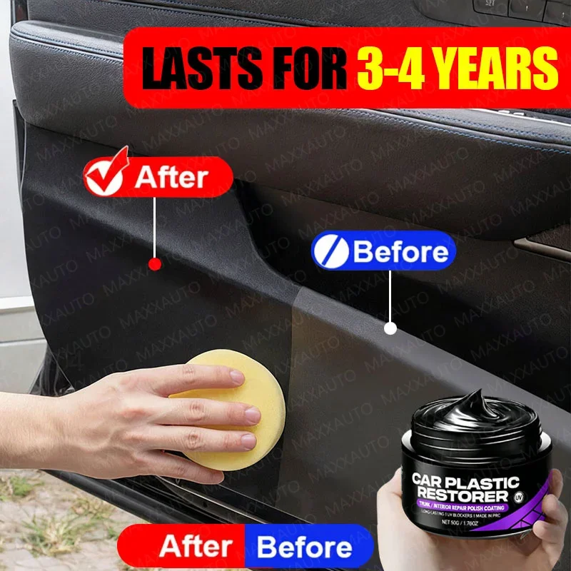 Car Plastic Restorer Auto Interior Plastic Cleaner Polish Shine Coating Agent for Dashboard Trim Surface Maintenance
