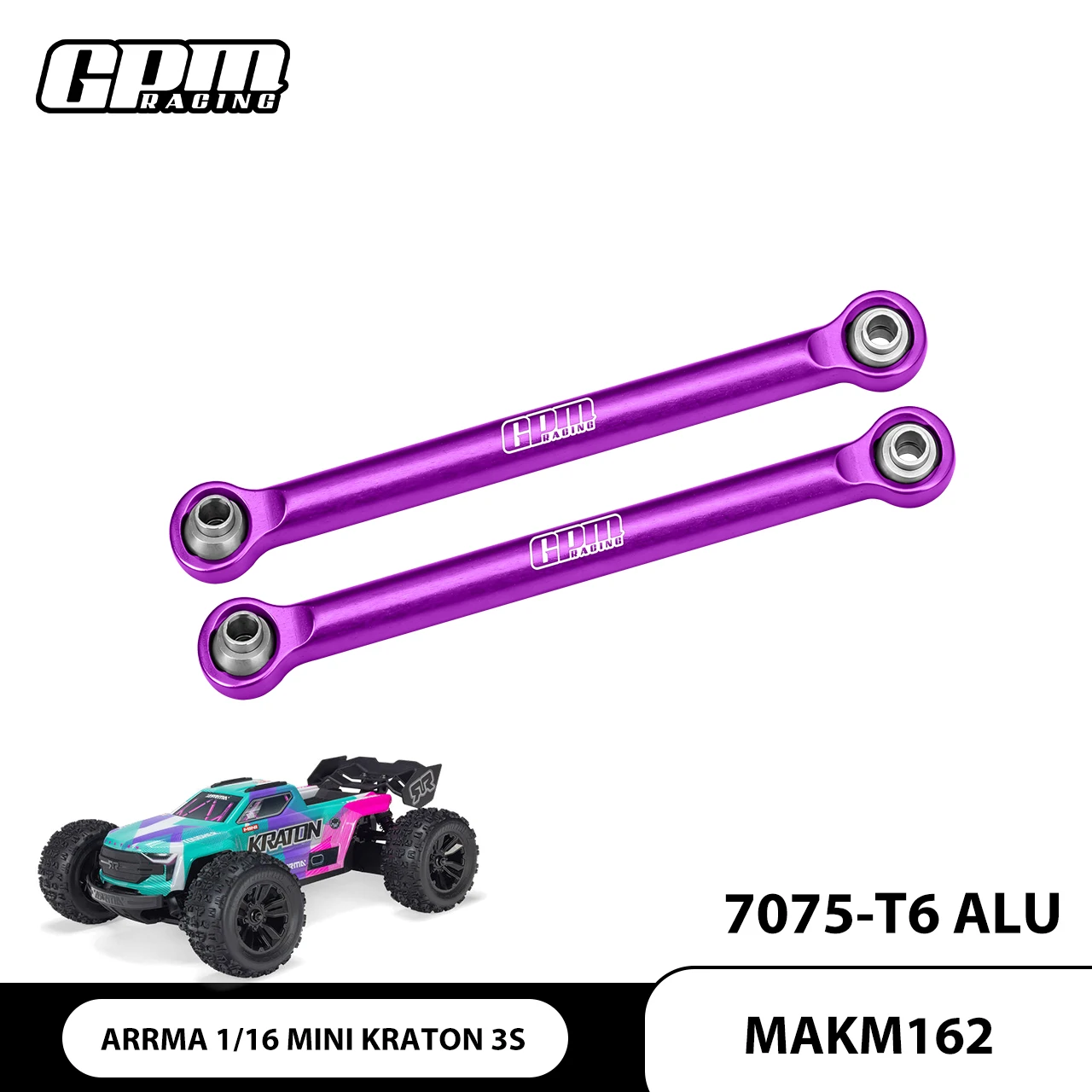 GPM 7075 Legering voorste stuurstangverbindingen voor ARRMA 1/16 Mini Kraton 3S ARA-3281