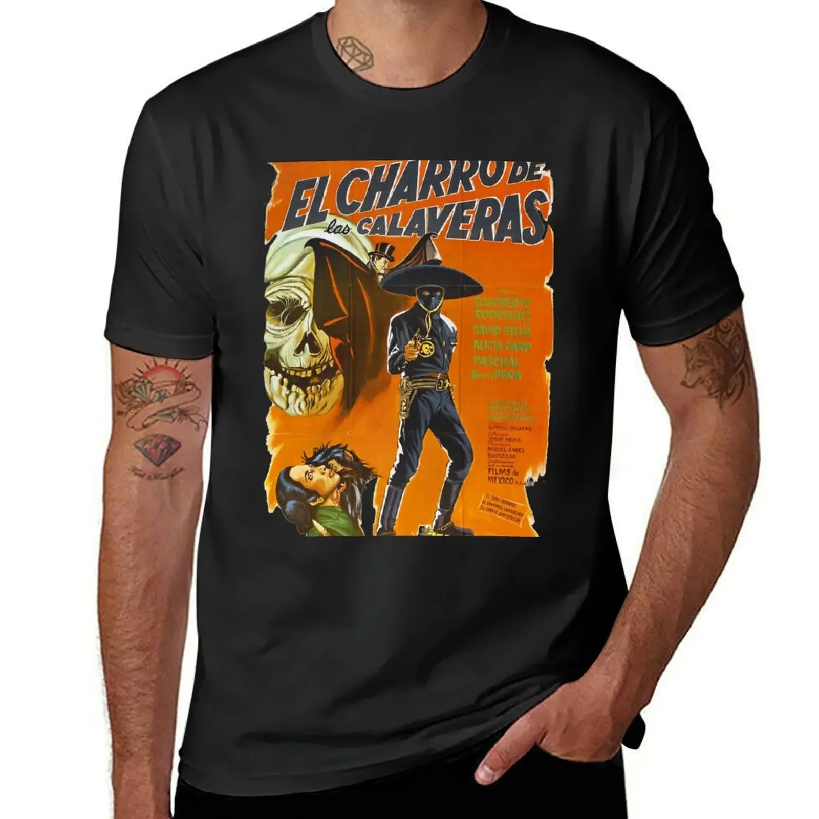 

El Charro De Las Calaveras T-Shirt vintage anime summer clothes mens clothing