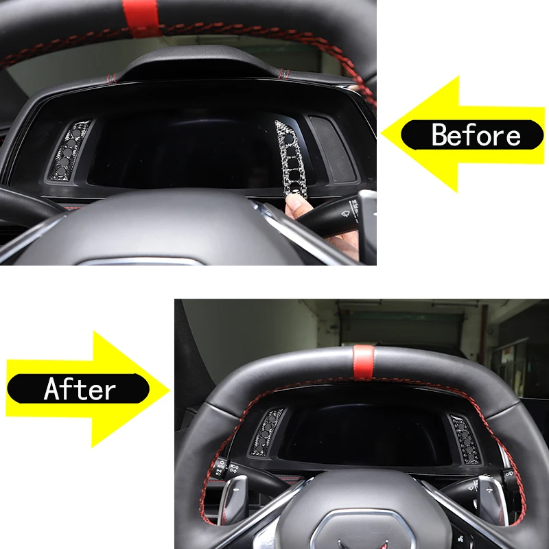 Soft Carbon Fiber Car Steering Wheel Button Trim Stickers For 2020-2023 Corvette C8 Stingray Z51 Z06 Auto Interior Accessories