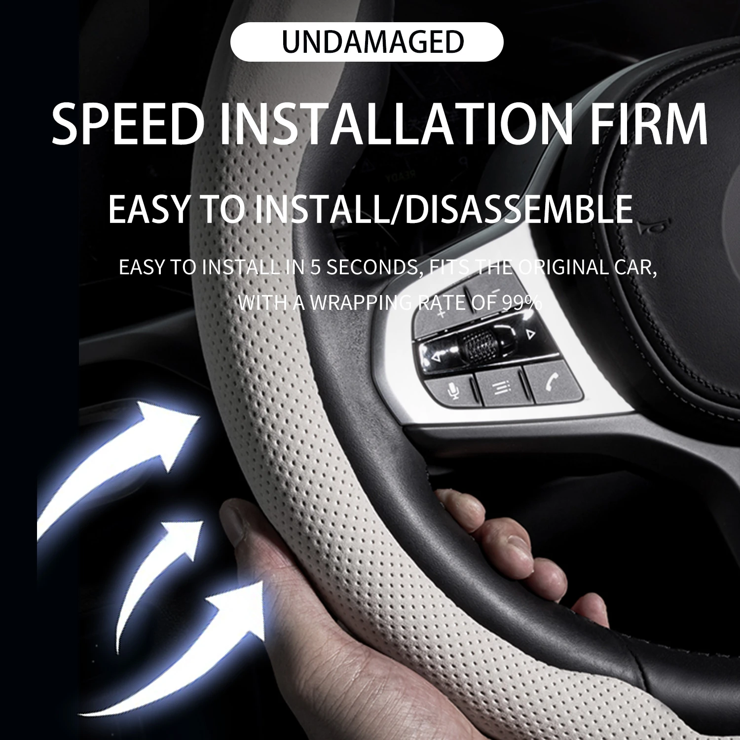 مناسبة لسيارات BMW غطاء عجلة القيادة 357 سلسلة X1 iX3 X2 X5 X6 X7 M4 GT320 li330 325 رقيقة جدا أربعة مواسم تنفس #4