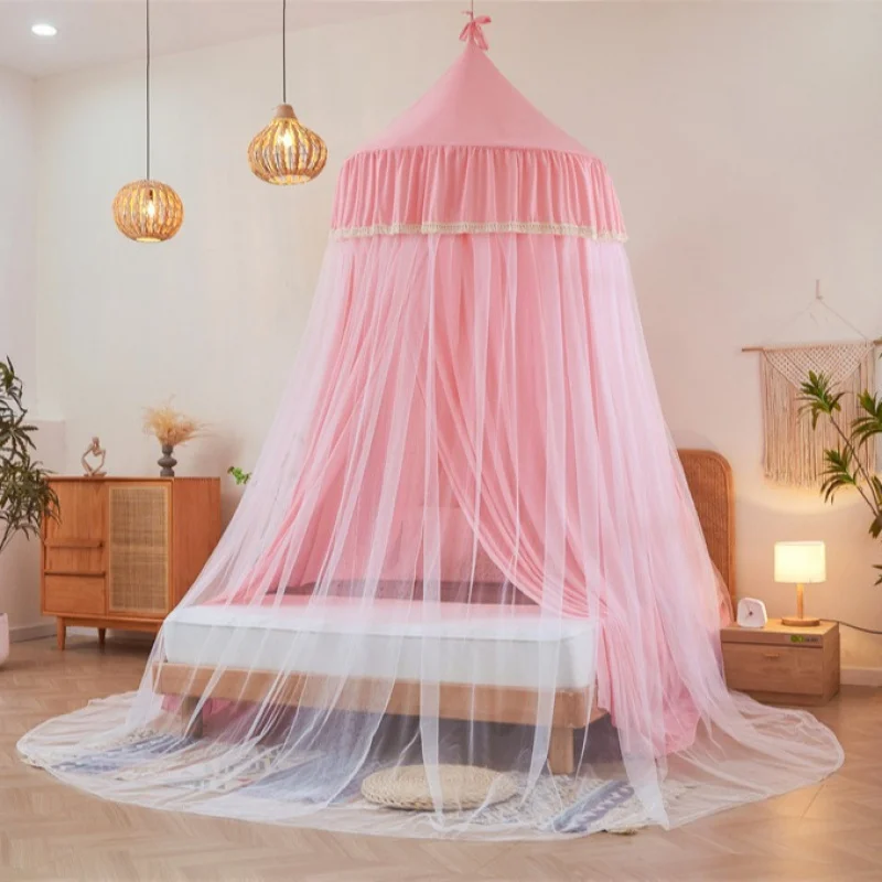 

New Blackout Dome Mosquito Net Bed Curtain Installation-Free for Bedroom Princess Children Ceiling Bed Canopy Home