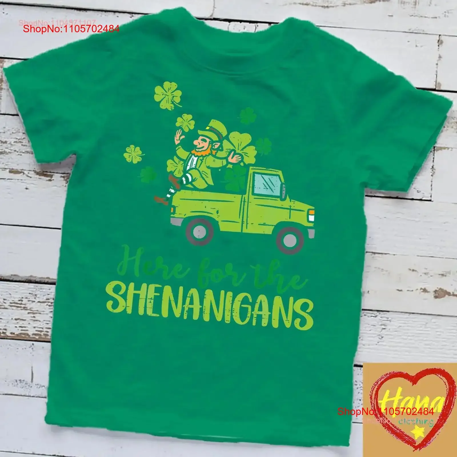 Here For The Shenanigans Leprechaun Truck St Patricks Day T Shirt vintage Washed homme Stretched Breathable Soft
