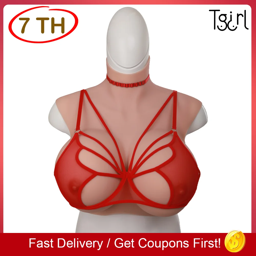 

Tgirl Upgrade 7TH Version Big Fake Boobs Lifelike Soft Silicone Breast Forms for Men Crossdressers Realisticc Tits Cosplay Chest