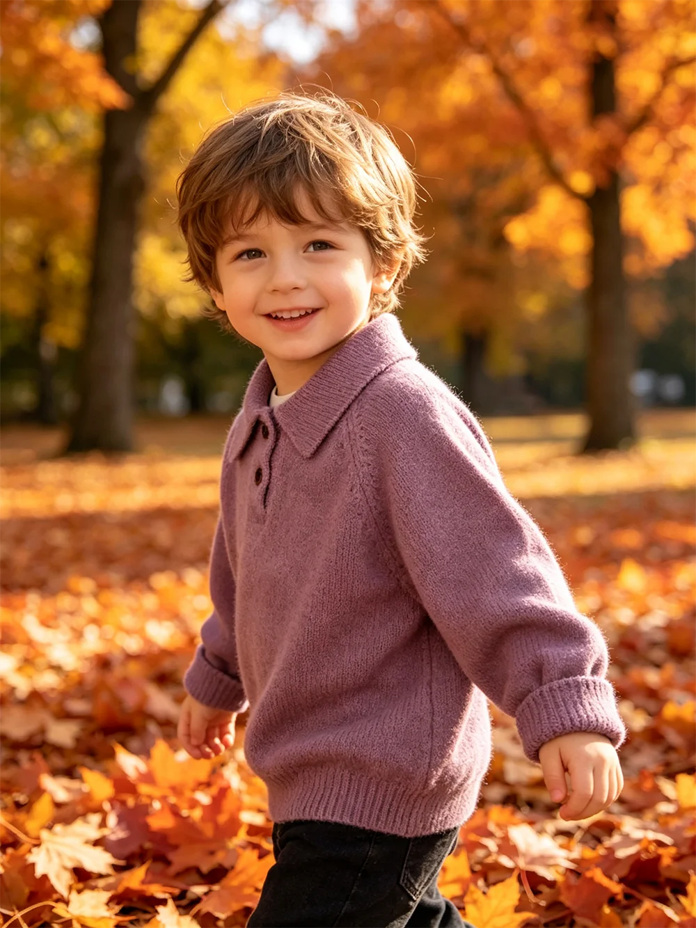 MILANCEL 1-7 Y Kids Sweater Turn Down Collar Girls Knit Wear Warm Boys Sweaters Cotton Kids Girls Knit Wear