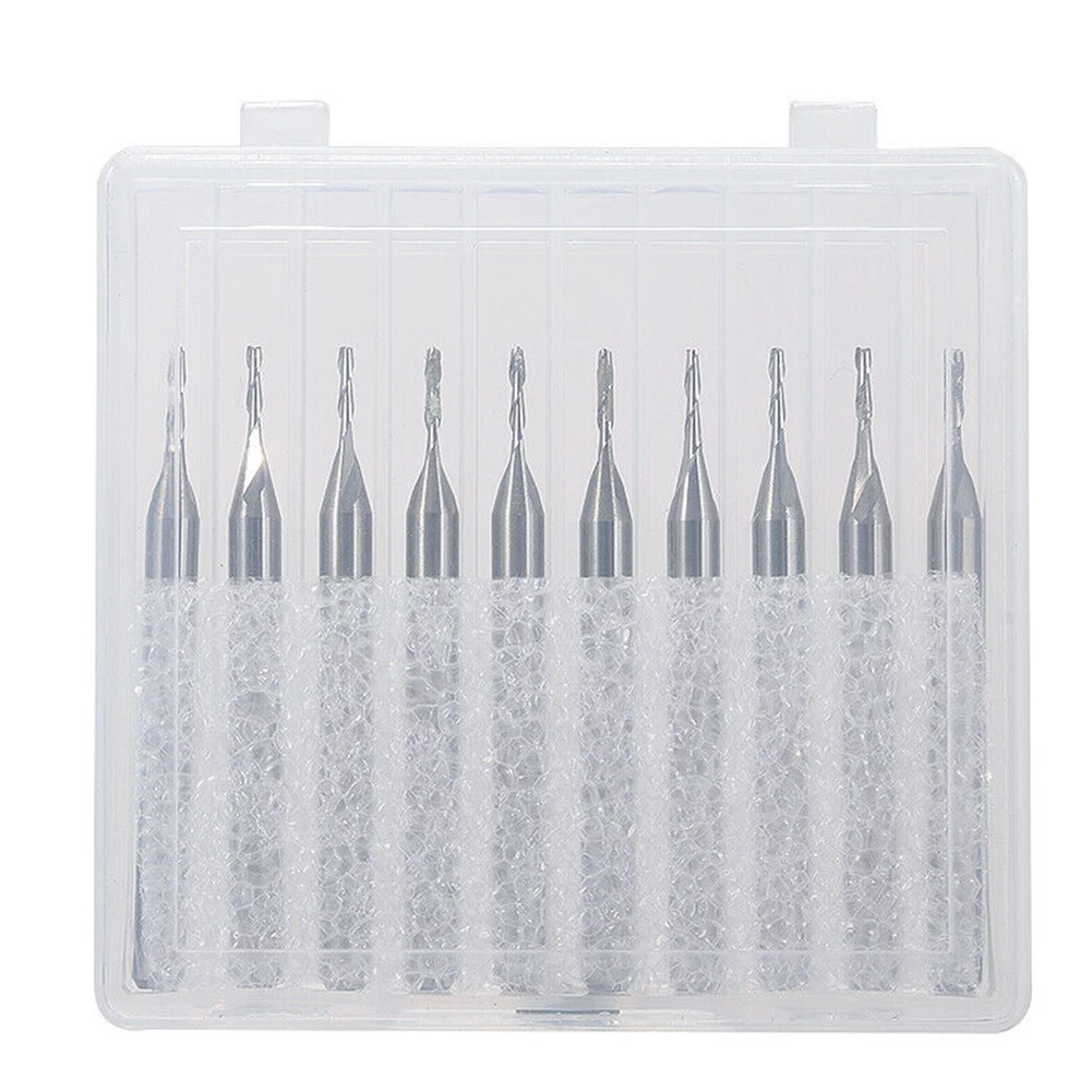 Imagem -04 - Espiral Carbide Flat Nose End Mill Duplo Slot Cnc Router Bit Flauta Escultura Corte Grupo mm 10 Pcs