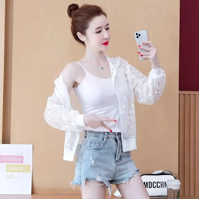 

Korean Fashion New Summer Casaco Feminino Solid Color Women's Spring Jacket 2024 All-Match Jackets Hooded Thin Sunscreen Coat