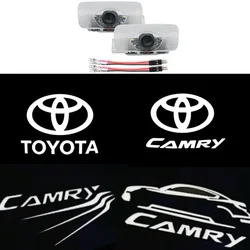 2 piezas Proyector de luces LED para puerta de coche, accesorios para Toyota Camry 40, 50, 55, 70, 2007, 2008, 2009, 2010, 2011, 2012, 2013, 2014, 2015, 2018