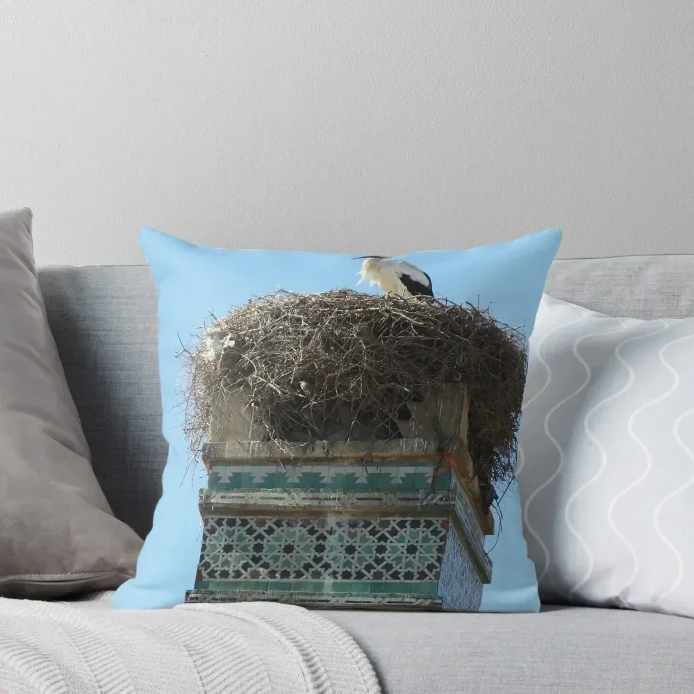 

Chellah stork, Morocco Throw Pillow Sofa Cushions Sofa Covers pillow