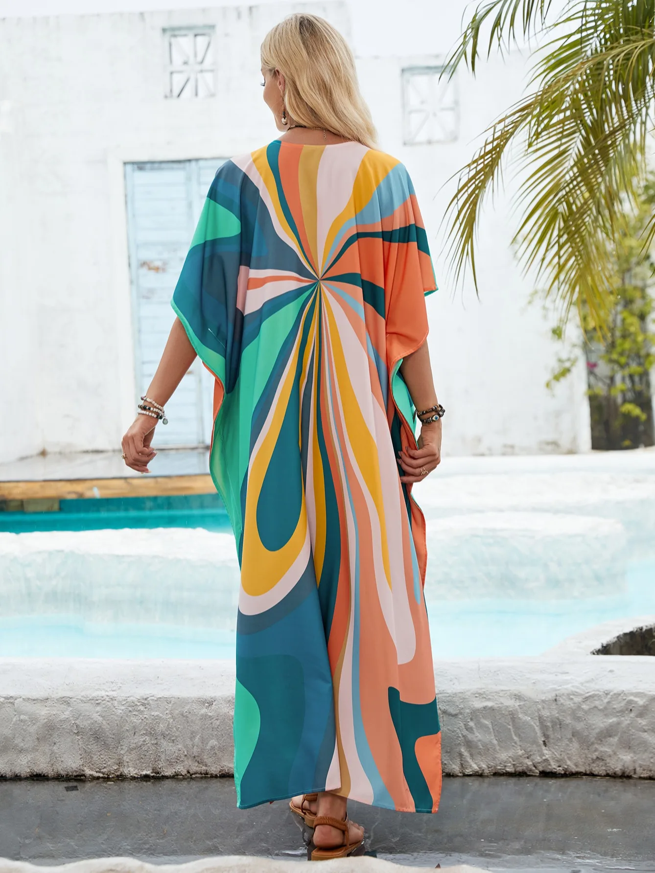 Bedrukt Gewaad Oversized Losse Lange Jurk Boho Y 2K Beach