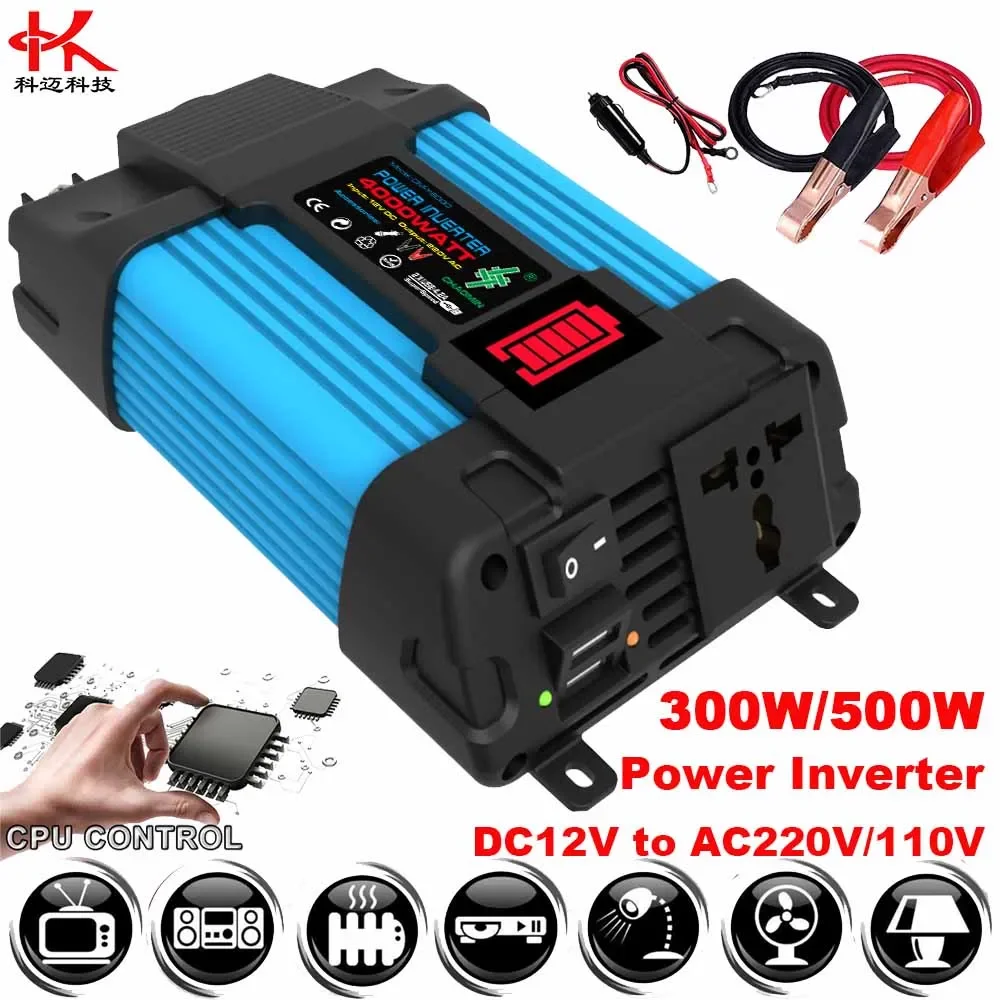 

Car Power Inverter 12V 110 V 220 V DC to AC Solar Inversor Converter Transformer 12V to 110V 220V Modified Sine Wave Charge