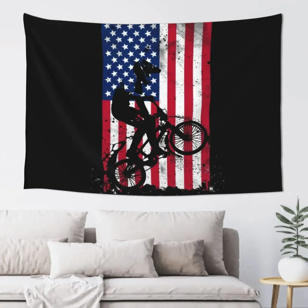 

BMX racing american flag Tapestry Decoration For Bedroom Outdoor Decoration Decoration For Home Tapestry