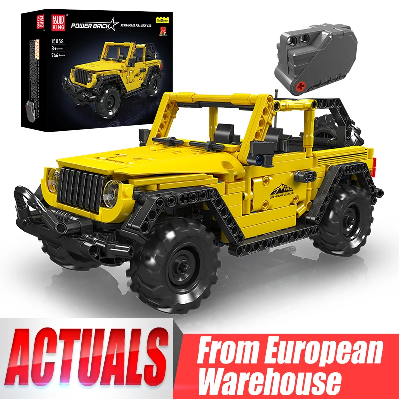 Mould King 15058 Technical Car Building Block The Wrangler SUV Pull Back Car Model Assembly Brick Car Toys Kids Christmas Gifts