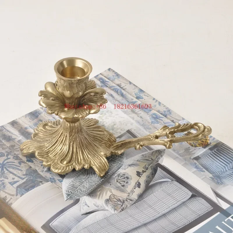 Limited Offer Luxury French Romantic Candlelight Dinner Decoration Candle Head Retro High End Handheld Single Head