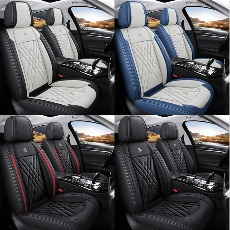 

5-Seats Car Seat Cover Full Set Universal Deluxe Cushion PU Leather Protectors For Jeep Cherokee Patriot Compass Liberty