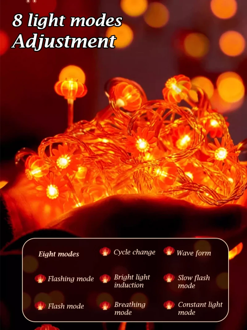 high brightness String lights Colorful string lights blessing Safe and nonexplosive light Ambient Decoration