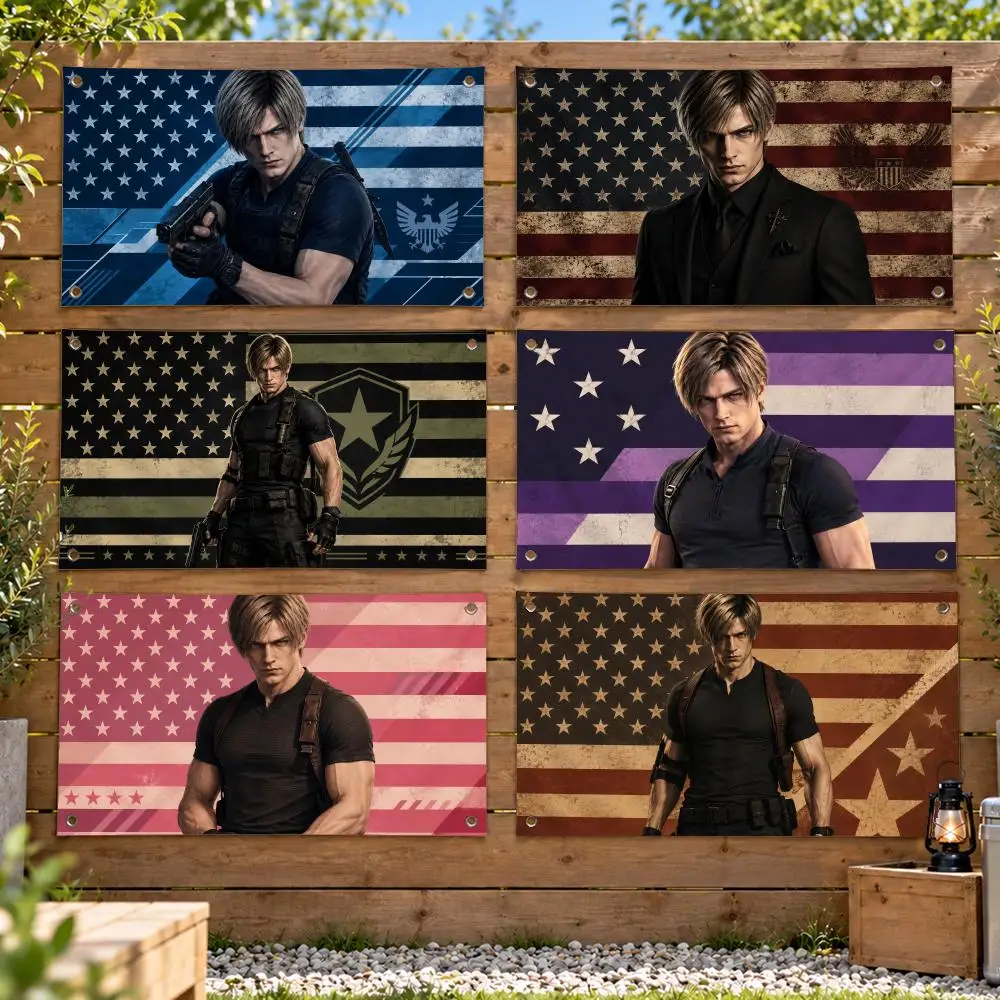 Game Leon Kennedy Flags Soft Skin-friendly Durable Tapestry Outdoor Party Home Living Room Bedroom Decoration
