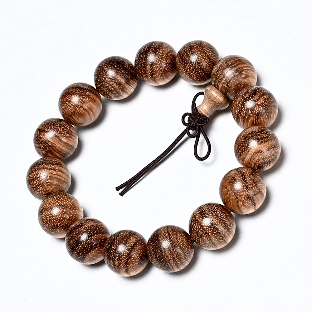 Wholesale Vietnam Agarwood Wooden Bracelets Tiger Pattern Buddha Round Beads Hand String Jewelry Men Christmas Gift