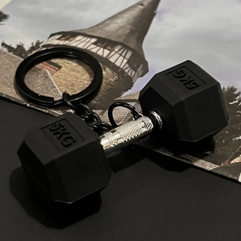 Neuer Hantel-Schlüsselanhänger aus Silikon, DIY-Geschenk für Fitness-Enthusiasten, Gym-Trainer, Rucksack- und Autoschlüsselanhänger – Detail 10