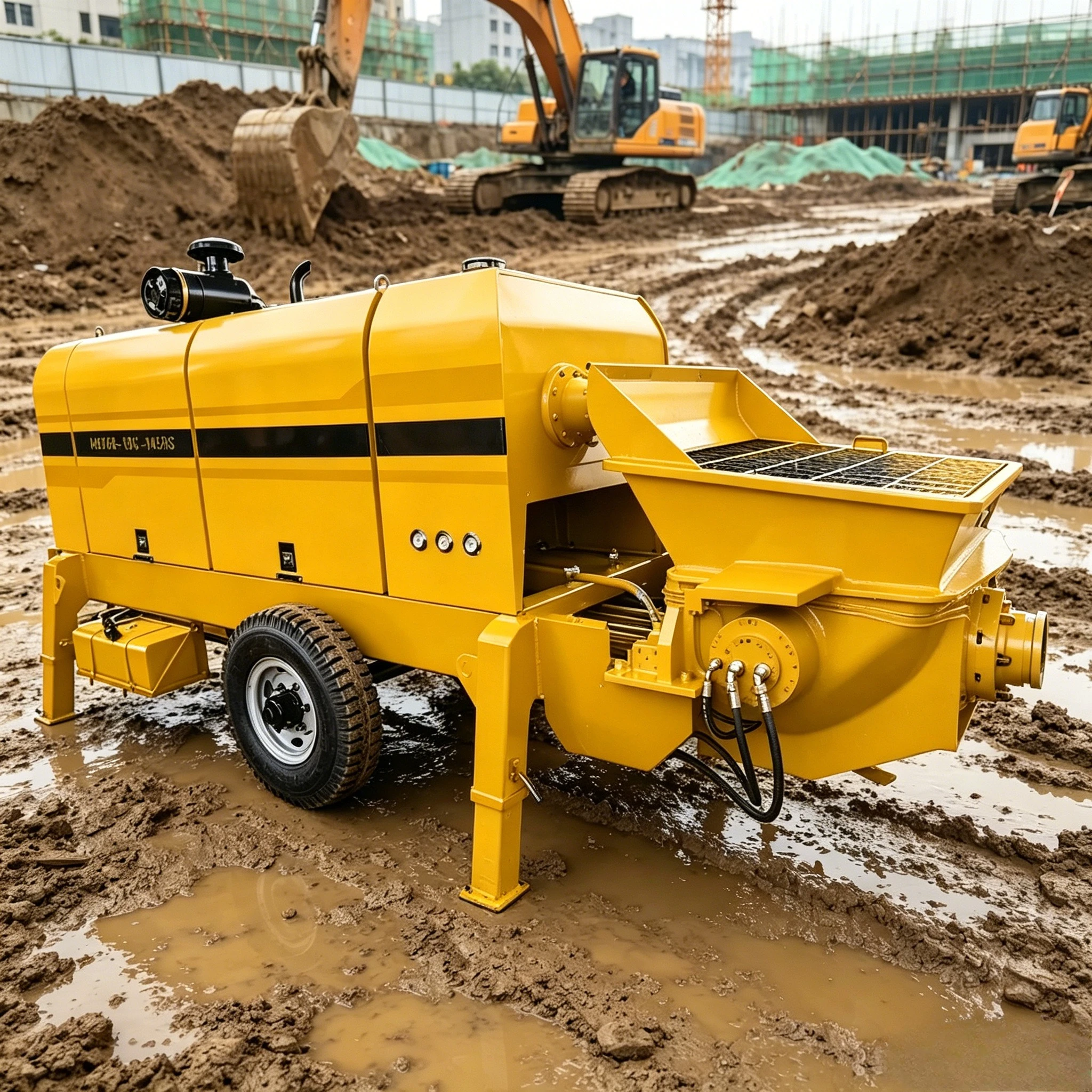 Hot Selling 30/40 M3/h Concrete Pump Factory Diesel Mobile Trailer Mounted Concrete Pump Top Quality Small-sized Cement Custom