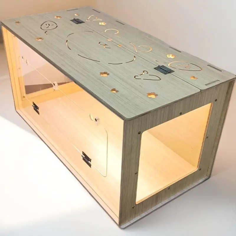 Wooden Hamster Cage Breathable Large Space Escape-proof Golden Hamster Cages Fancy Rat Quail Reptile House Small Animal Hutch