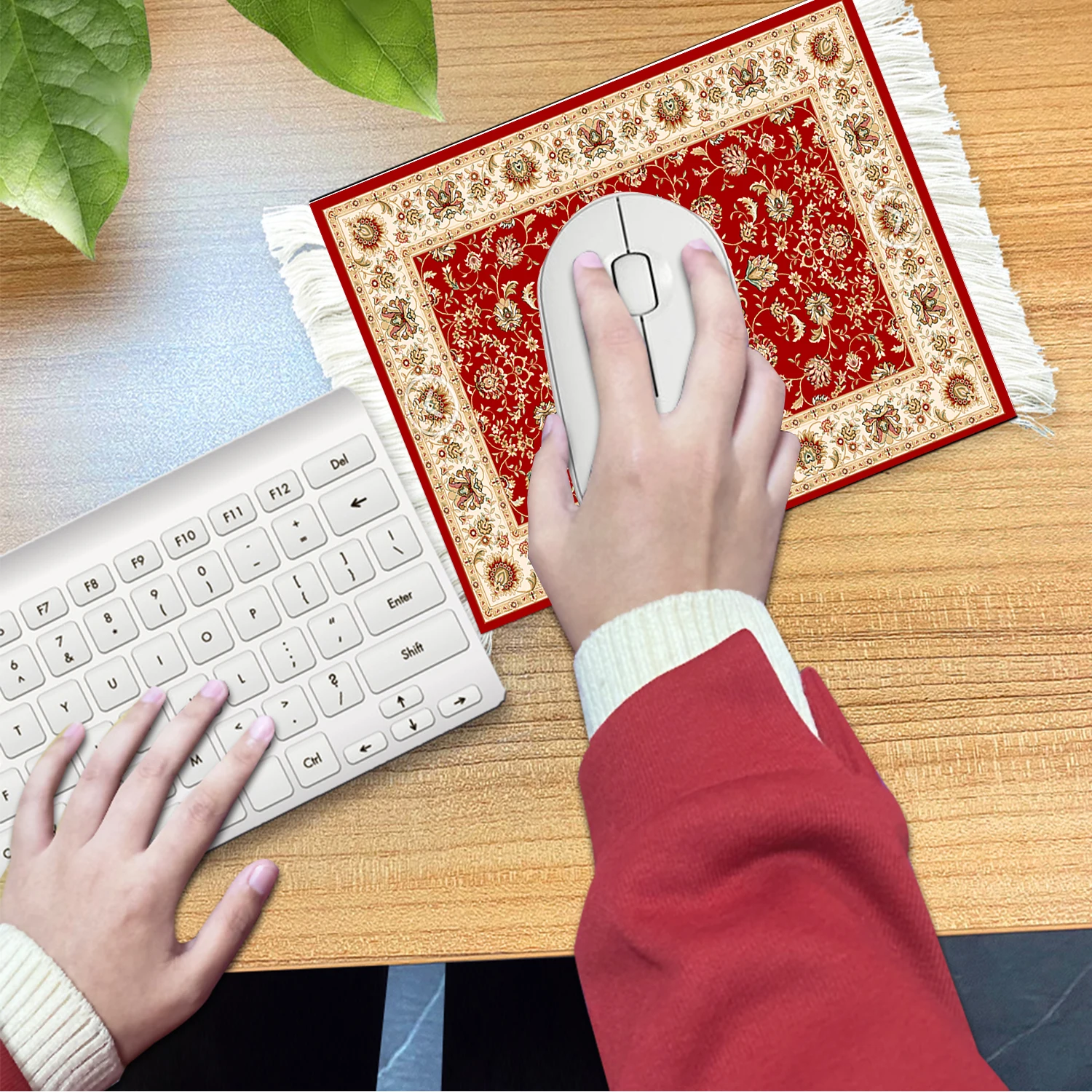 Oriental Retro Woven Mouse Pad Rug Mousepad Persian Carpet Pattern Cup laptop PC Mouse Pad with Fring Home Office Table Decor