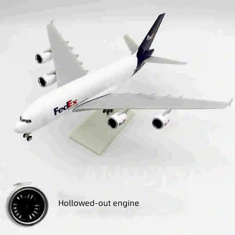 Avión a Escala de 30 cm, 1/240, Avión Fedex A380, Modelo de Avión de Resina con Ruedas y Tren de Aterrizaje, Juguete de Avión, Decoración de Oficina