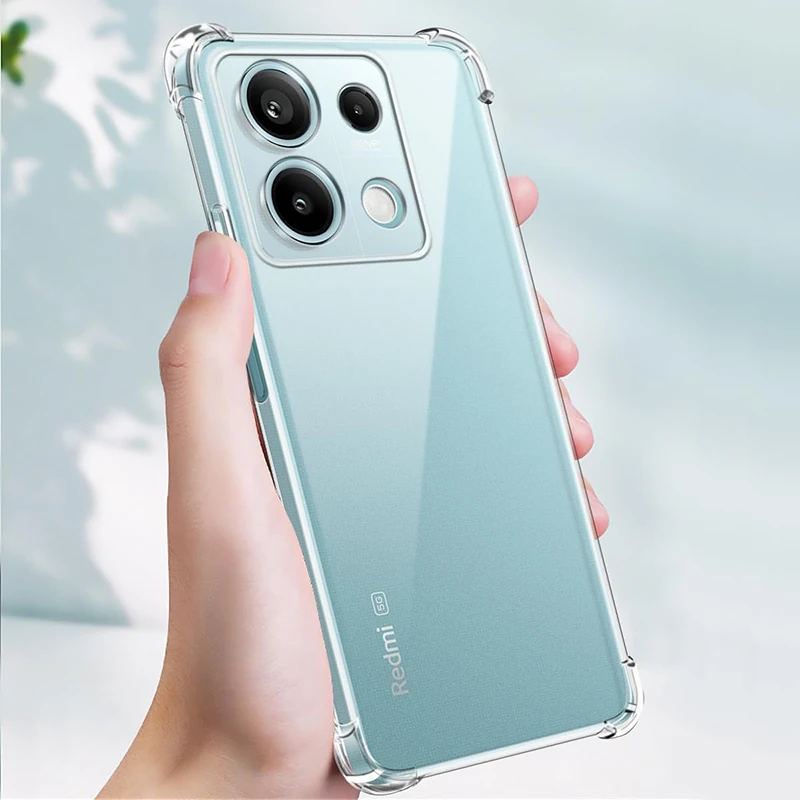 Shockproof Silicone Case For Xiaomi Redmi Note 13 12 11 12S 11S 10S 9S 10 9 8 7 Pro Plus Pro+ 4G 5G Clear Soft Ultra Thin Shell