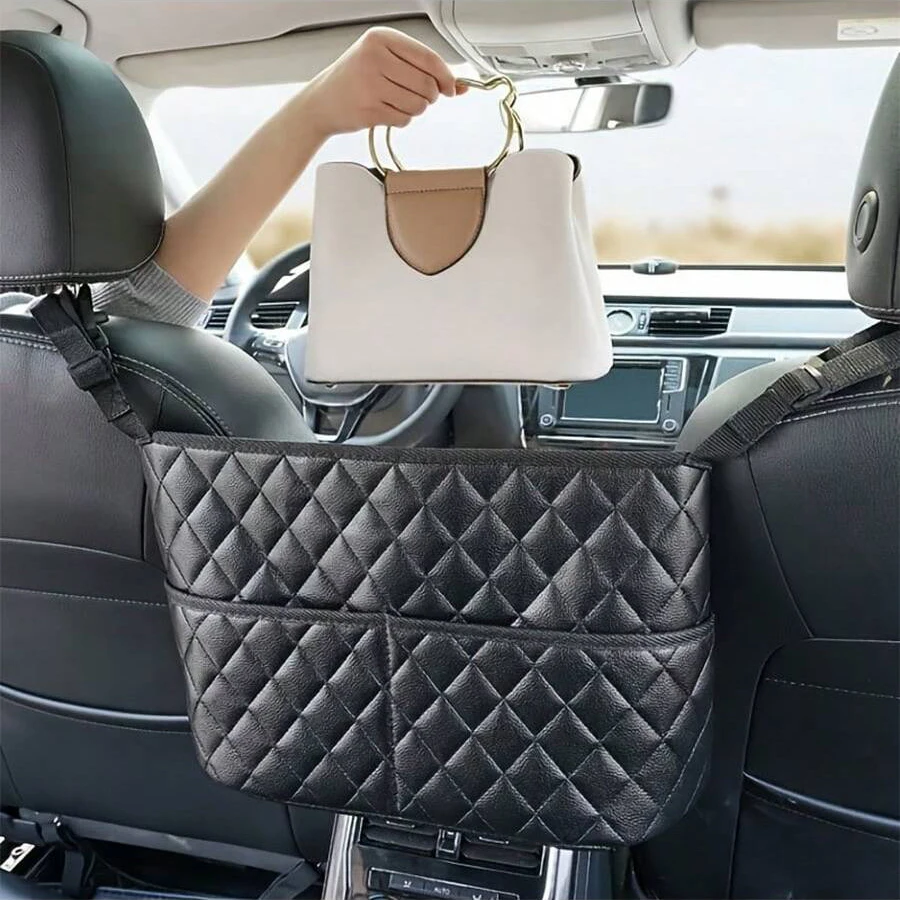 Bolsa de almacenamiento para espacio de asiento de coche, soporte organizador para asiento trasero de coche, bolsa colgante multibolsillo, perfecta para teléfonos móviles, monederos, biberón, 1 ud.