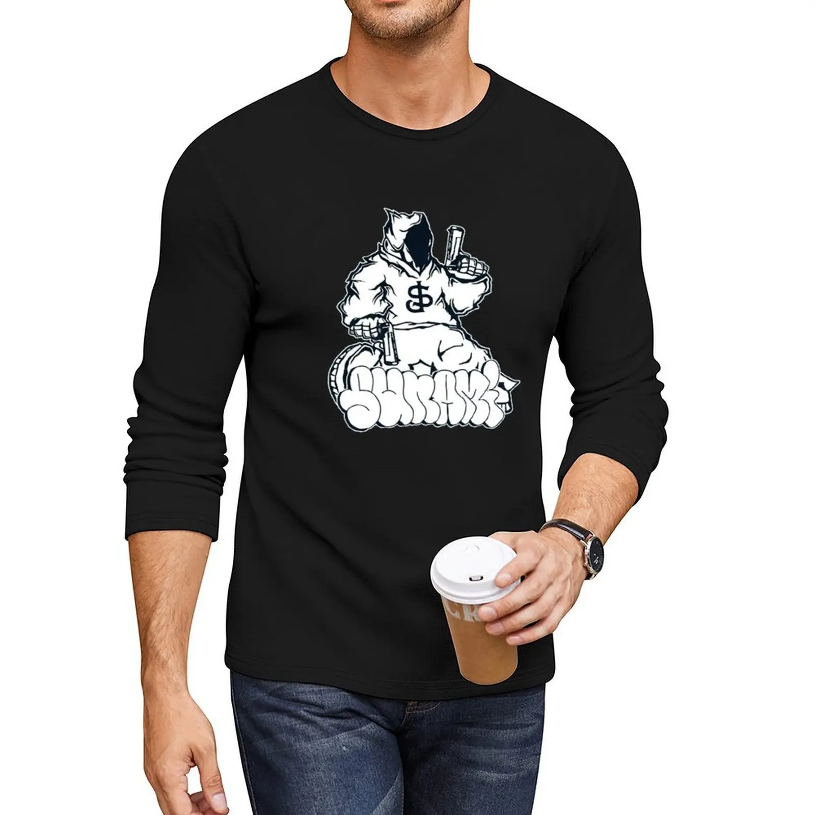 

Hood Gun Long T-Shirt boys animal print shirt custom t shirt Aesthetic clothing cute tops mens graphic t-shirts