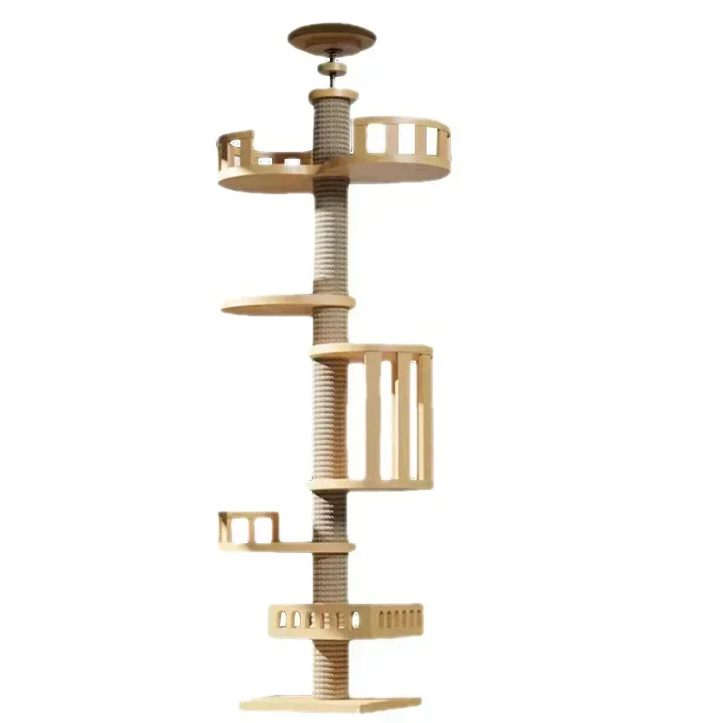 Tirador para gatos, casa de árboles, piso a techo, torre alta de árbol para gatos de varios niveles, altura personalizada, póngase en contacto con el servicio al cliente